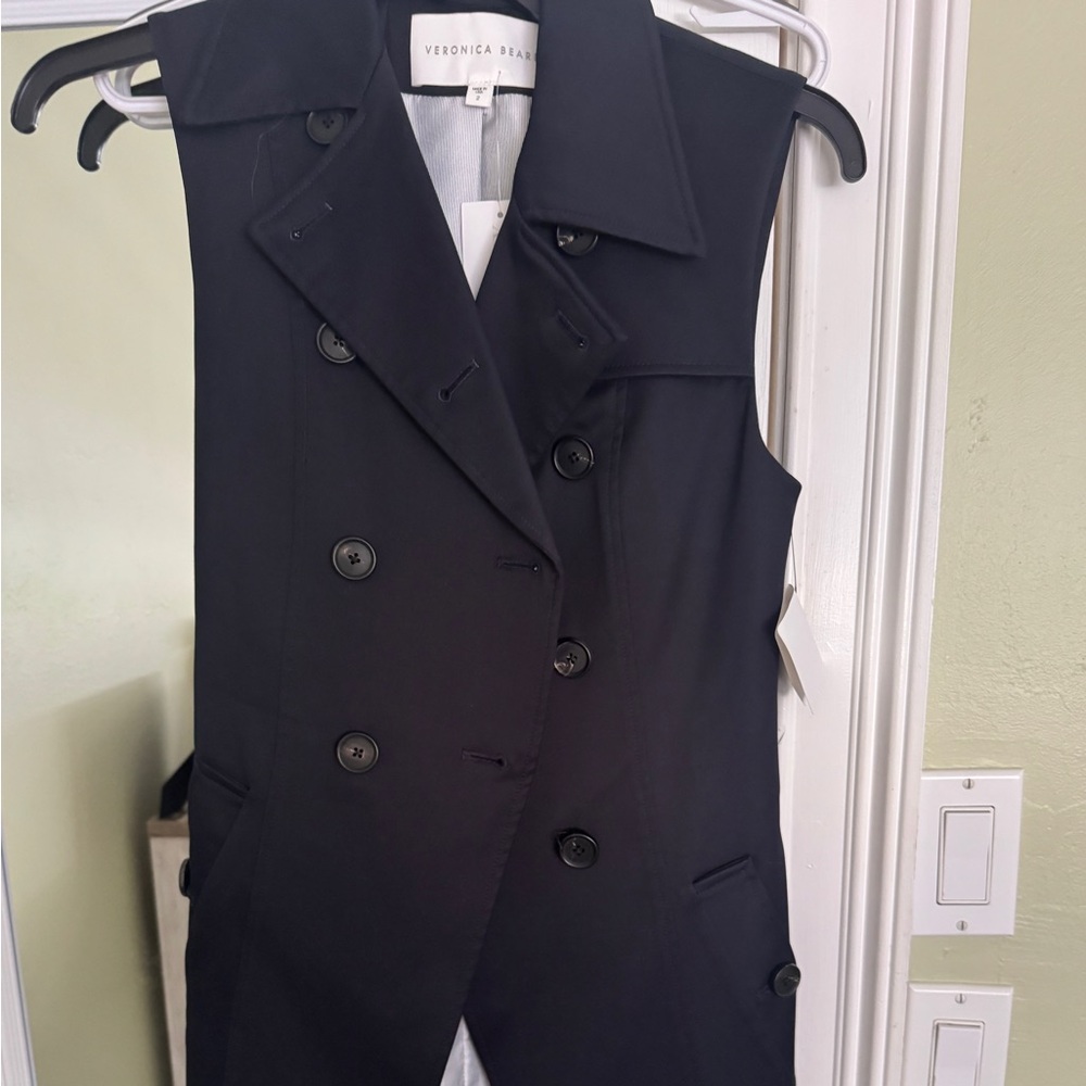NWT sleeveless belted tench dress